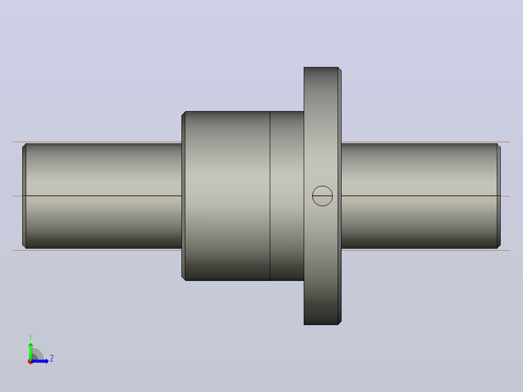 FF3204-5滚珠丝杆3D模型左视图