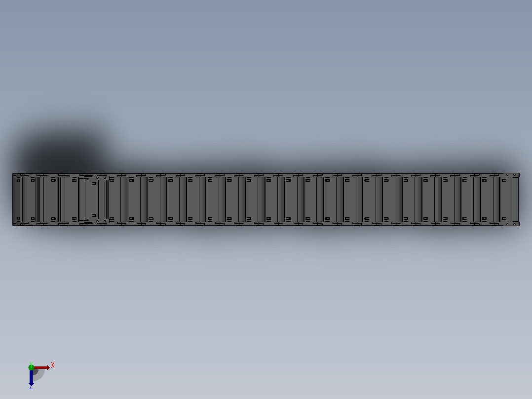 弯曲半径150内高35两侧打开型封闭式拖链_DMD35CD-35-150-150R-30俯视图