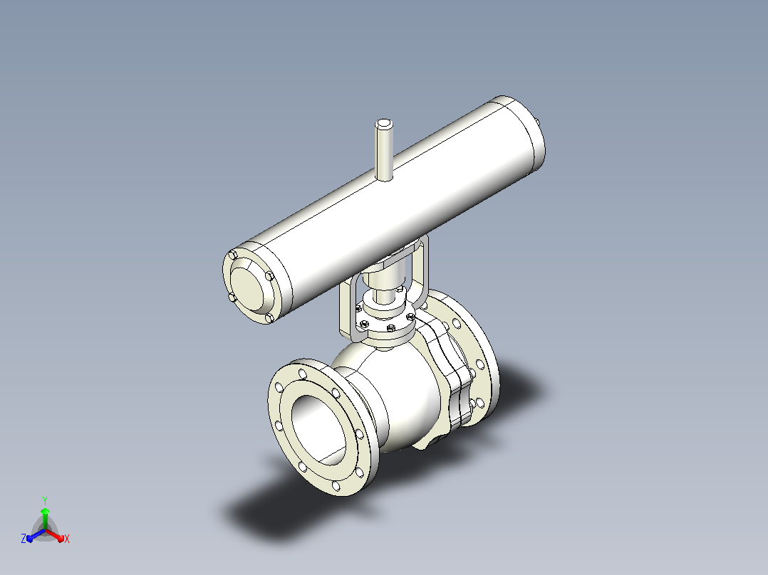 气动浮动式铸钢球阀-16[Q641FY-1.6MPa]150主视图