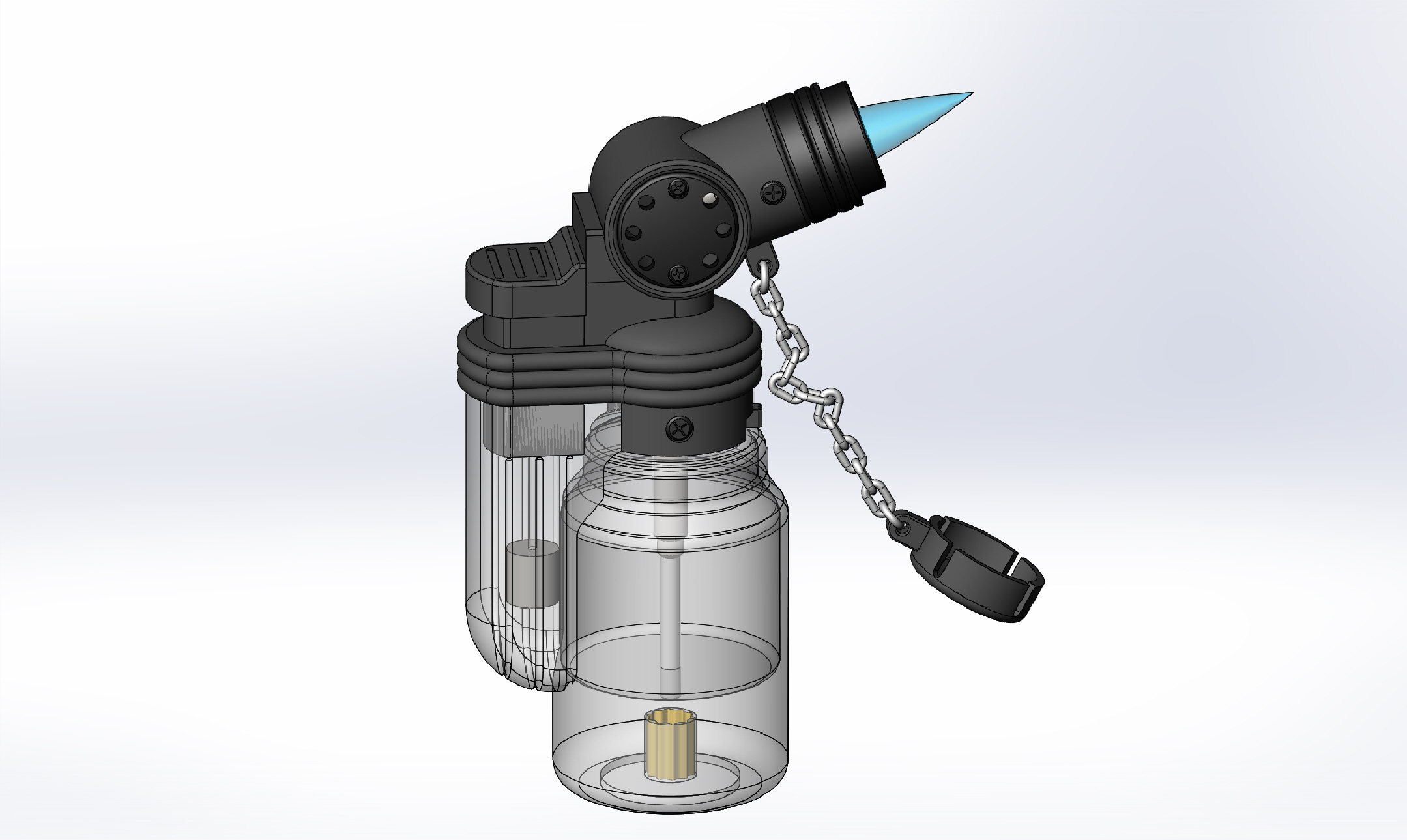 点烟器打火机3D图纸+Solidworks设计