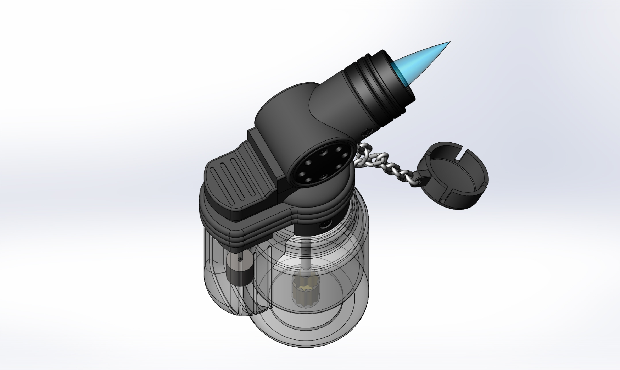 点烟器打火机3D图纸+Solidworks设计