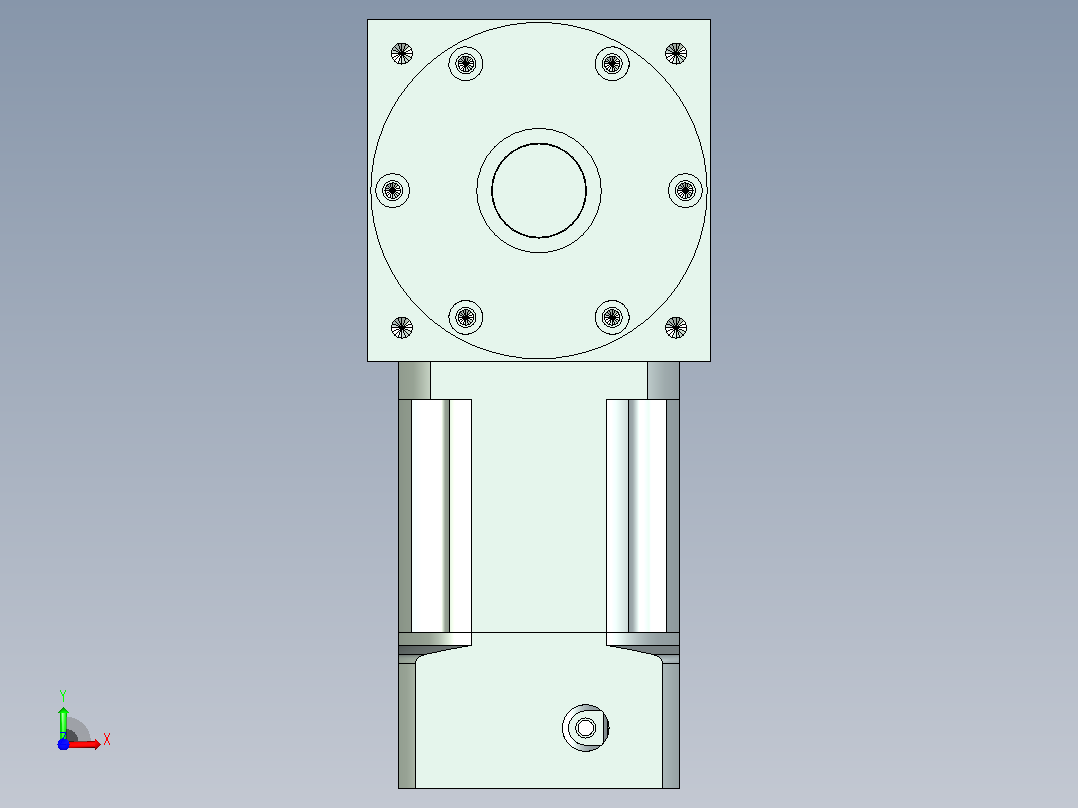 PW110单轴 PLX90-L2 19-70-90-M6 PW110转向器 单轴输出 带90 直齿 行星减速机前视图