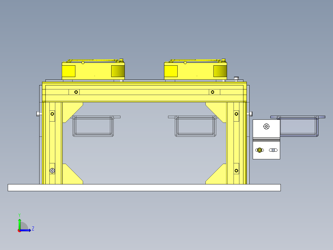 在搬运皮带输送机上冷却工件左视图