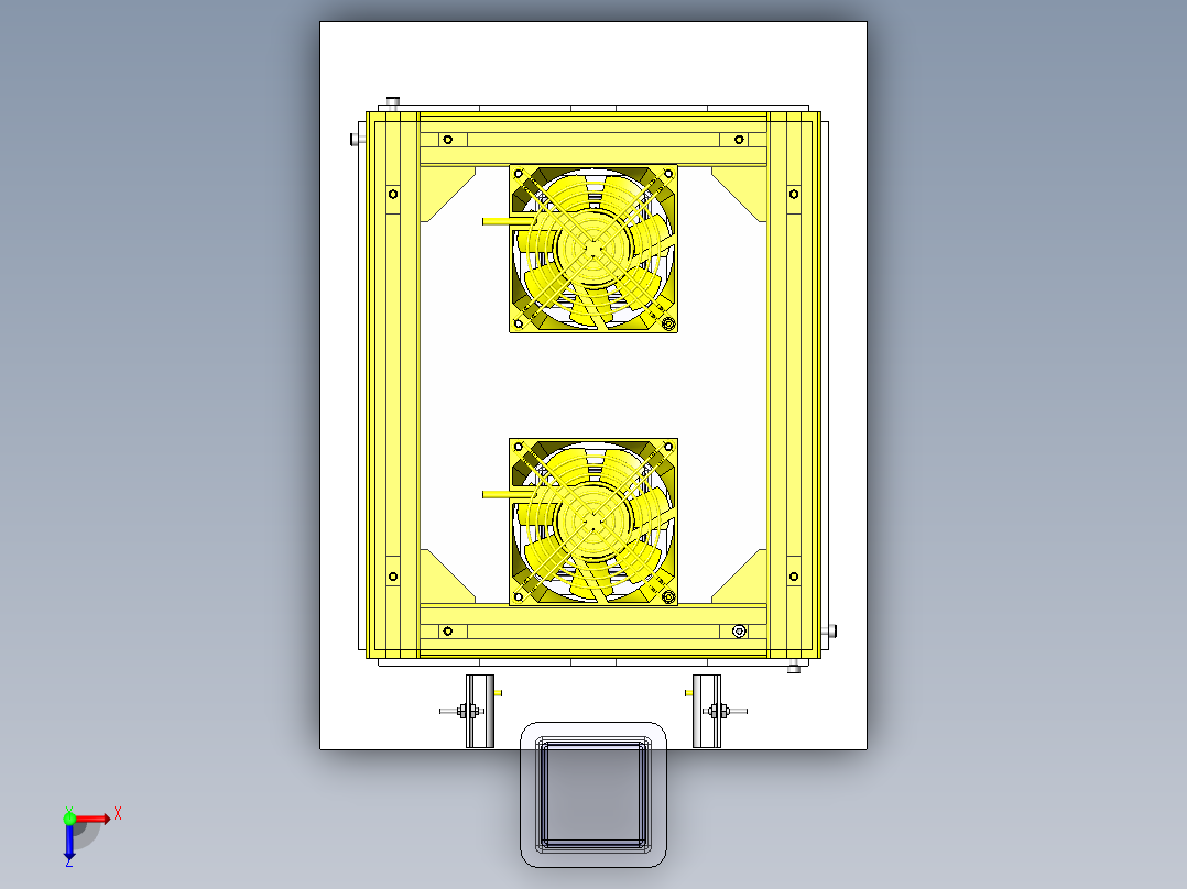 在搬运皮带输送机上冷却工件俯视图