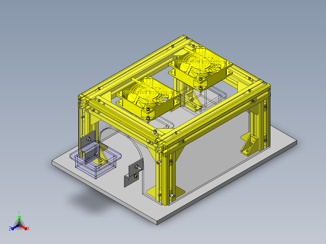 在搬运皮带输送机上冷却工件正等轴测图