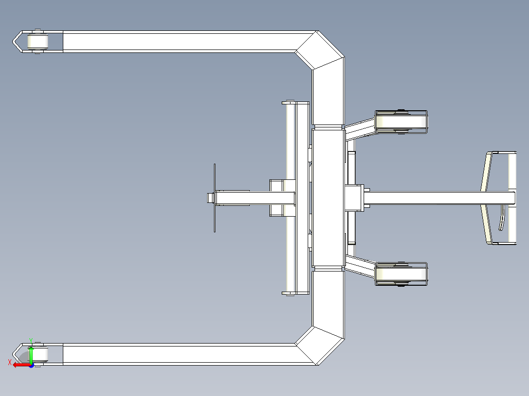 举升机3D数模后视图