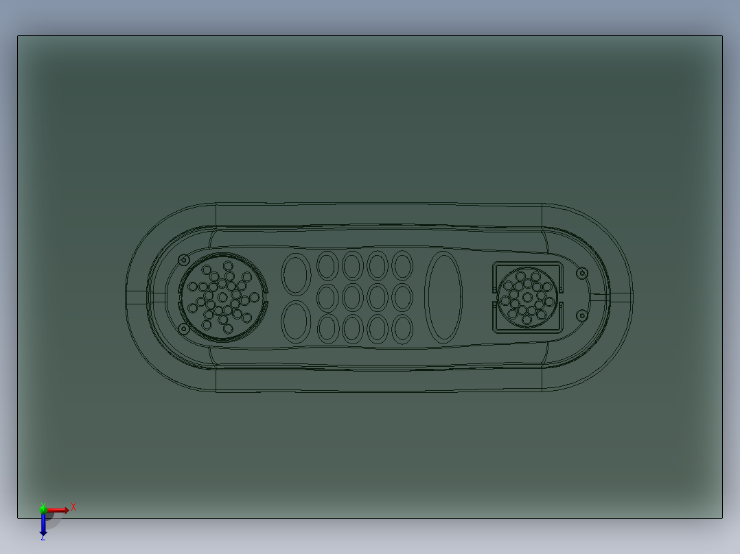 电话受话器全套模型模具俯视图