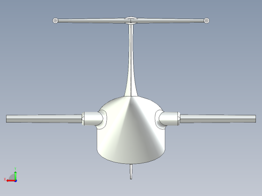 概念飞机3D模型后视缩略图