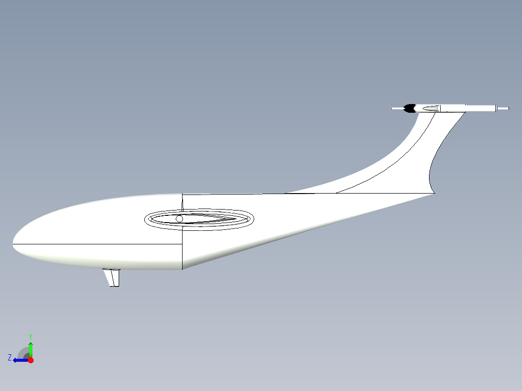 概念飞机3D模型右视图