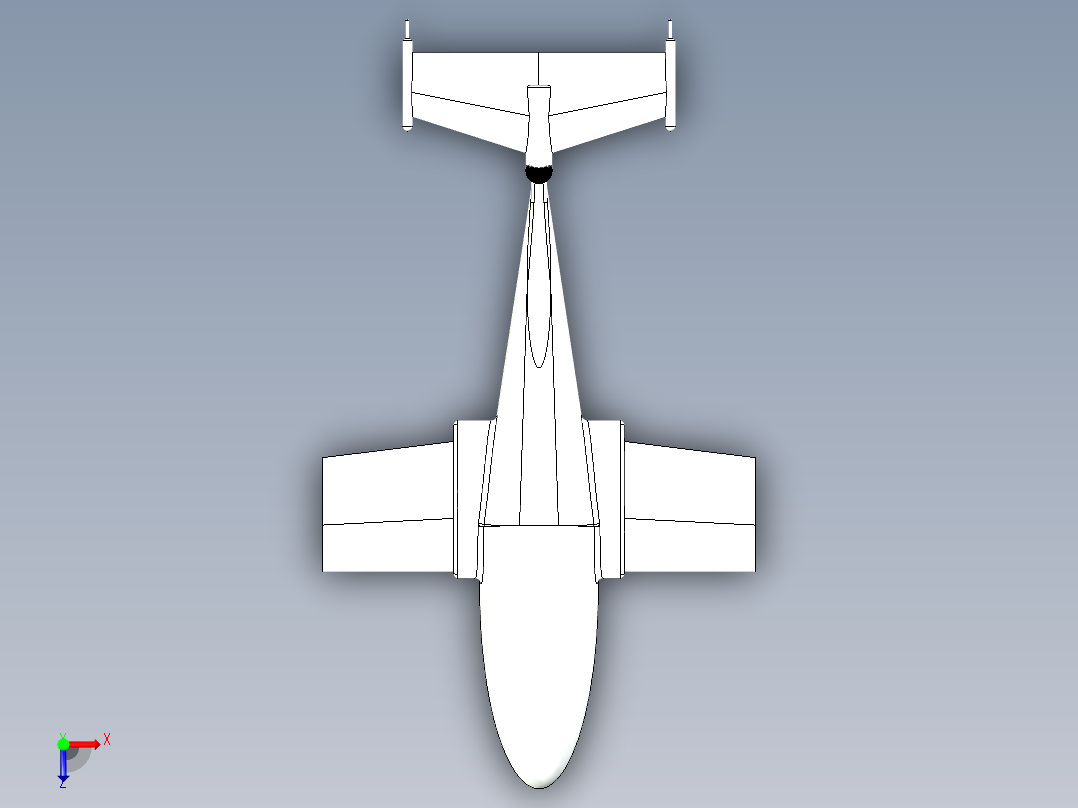 概念飞机3D模型俯视图