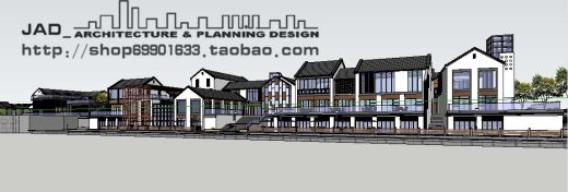 S007中式仿古商业步行街规划建筑设计cad施工图+效果图缩略图