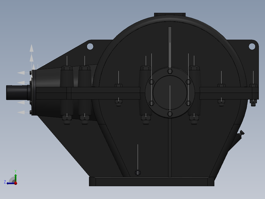 圆形减速机右视图