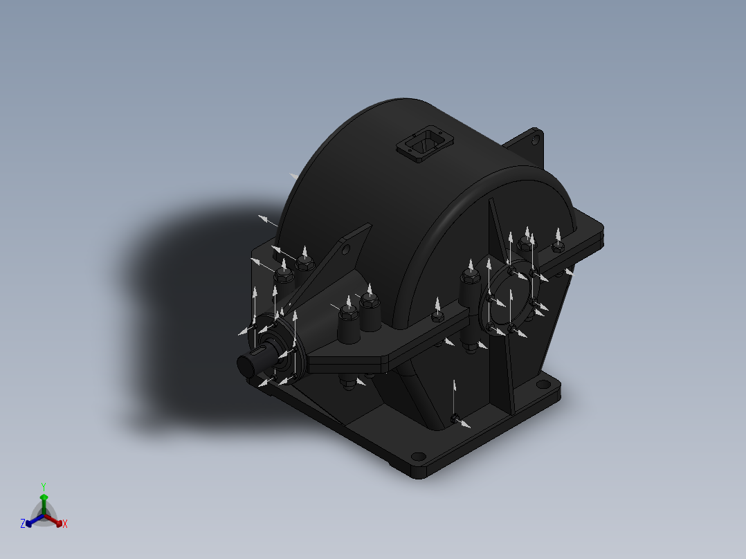 圆形减速机正等轴测图