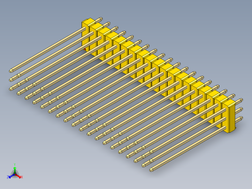 彩色公头100mil（2.54mm）系列-DS1021_yellow_3x19p_100mil_Type43_rev1.0