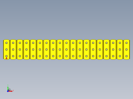 彩色公头100mil（2.54mm）系列-DS1021_yellow_3x19p_100mil_Type43_rev1.0前视缩略图