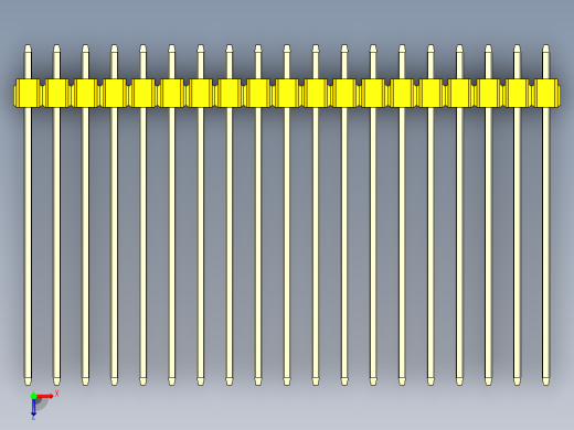 彩色公头100mil（2.54mm）系列-DS1021_yellow_3x19p_100mil_Type43_rev1.0俯视缩略图