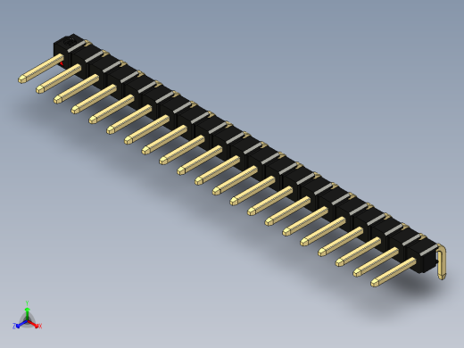 彩色公排针 100mil 2.54mm 系列-DS1022_black_1x21p_100mil_TypeD_rev1.0
