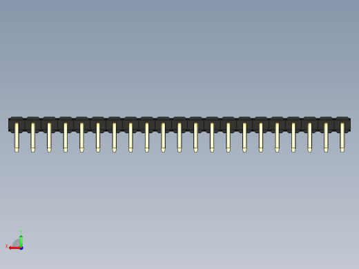 彩色公排针 100mil 2.54mm 系列-DS1022_black_1x21p_100mil_TypeD_rev1.0后视缩略图