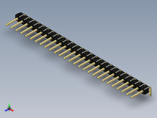 彩色公排针 100mil 2.54mm 系列-DS1022_black_1x27p_100mil_TypeD_rev1.0