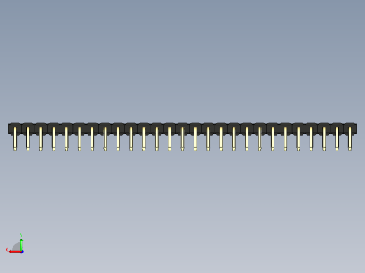 彩色公排针 100mil 2.54mm 系列-DS1022_black_1x27p_100mil_TypeD_rev1.0后视缩略图