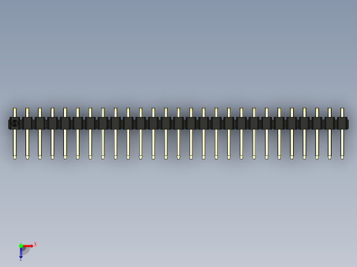 彩色公排针 100mil 2.54mm 系列-DS1022_black_1x27p_100mil_TypeD_rev1.0俯视缩略图