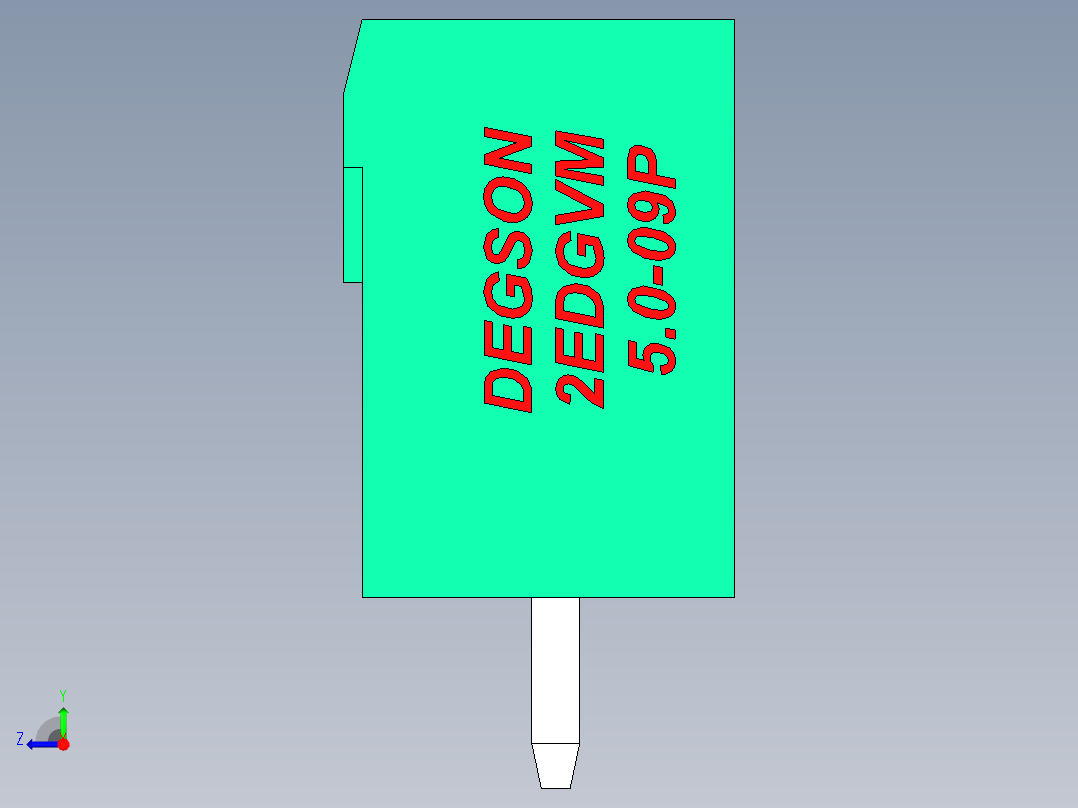 DEGSON 2EDG（M） 系列 5.0mm 螺丝锁紧可插拔接线端子组-2EDGVM-5.0-09P-14-00AH右视图