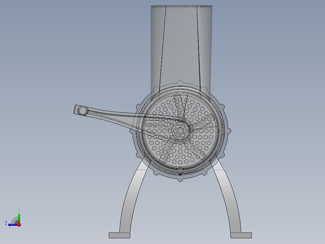 绞肉机3D模型_SolidWorks设计_iges(igs)_Sldprt_Sldasm文件下载右视图