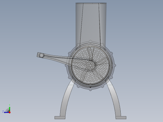 绞肉机3D模型_SolidWorks设计_iges(igs)_Sldprt_Sldasm文件下载右视缩略图