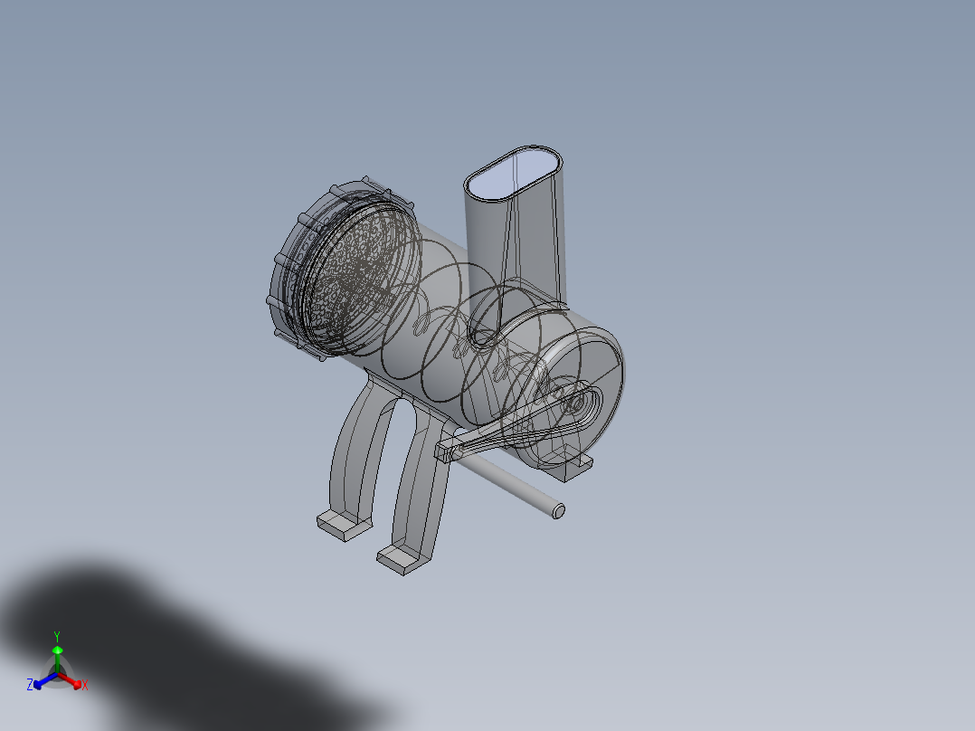 绞肉机3D模型_SolidWorks设计_iges(igs)_Sldprt_Sldasm文件下载正等轴测图