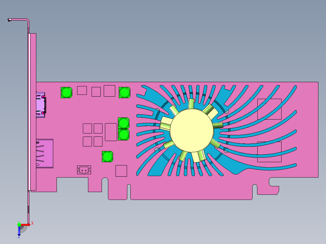 英伟达入门级显卡GT1030俯视图