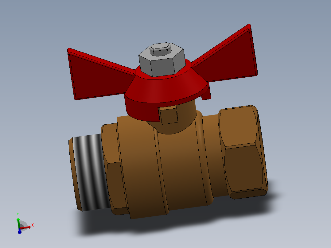 球阀+DN15+F-M主视图