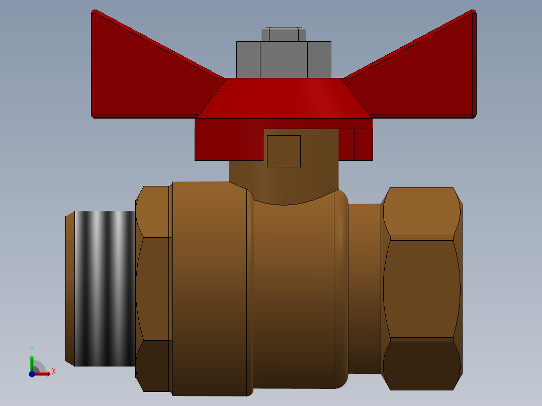 球阀+DN15+F-M前视图
