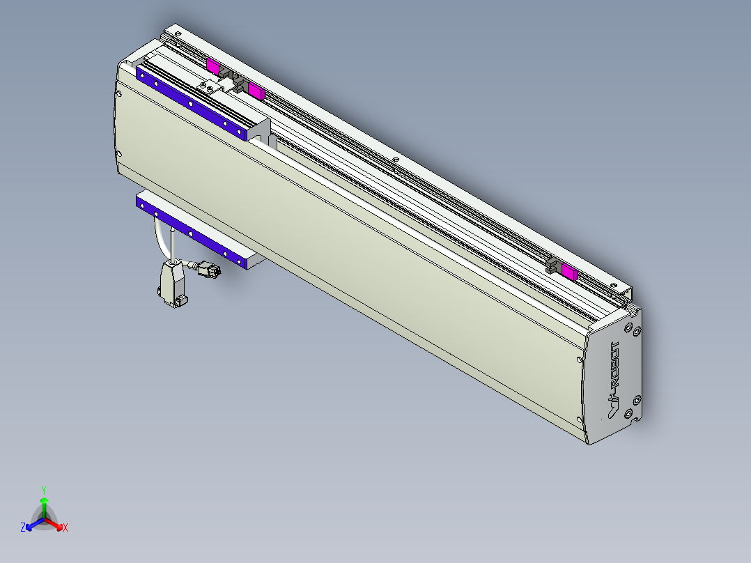 威洛博VL系列直线电机模组-VL14S2-S450正等轴测图