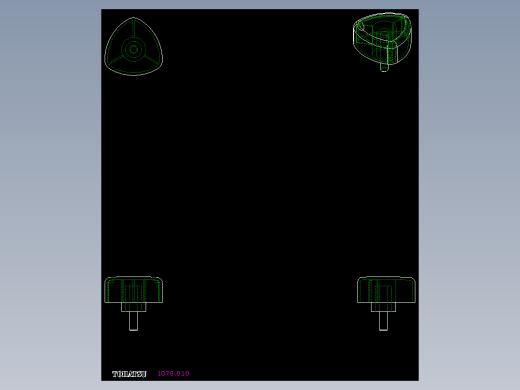 三瓣型把手1078-2D多系列多零件图纸模型