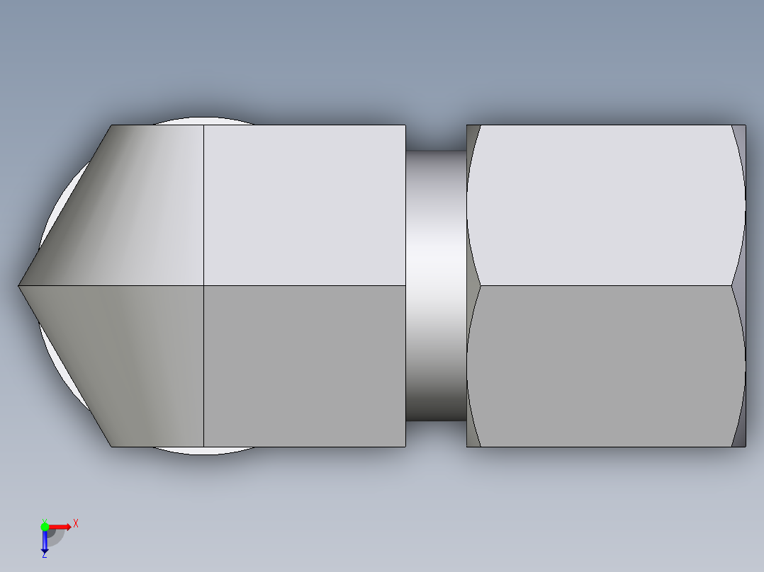 卡套式工业通用硬管接头EO_Adjustable_Locknut_elbow_WEE08SMORCF俯视图
