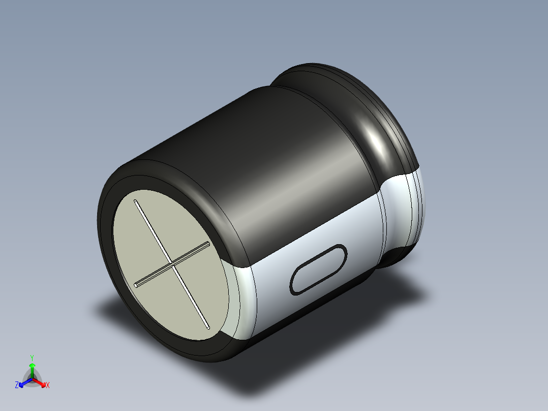 无源元件封装-CAP_RAD_D18x20_POL_BK主视图