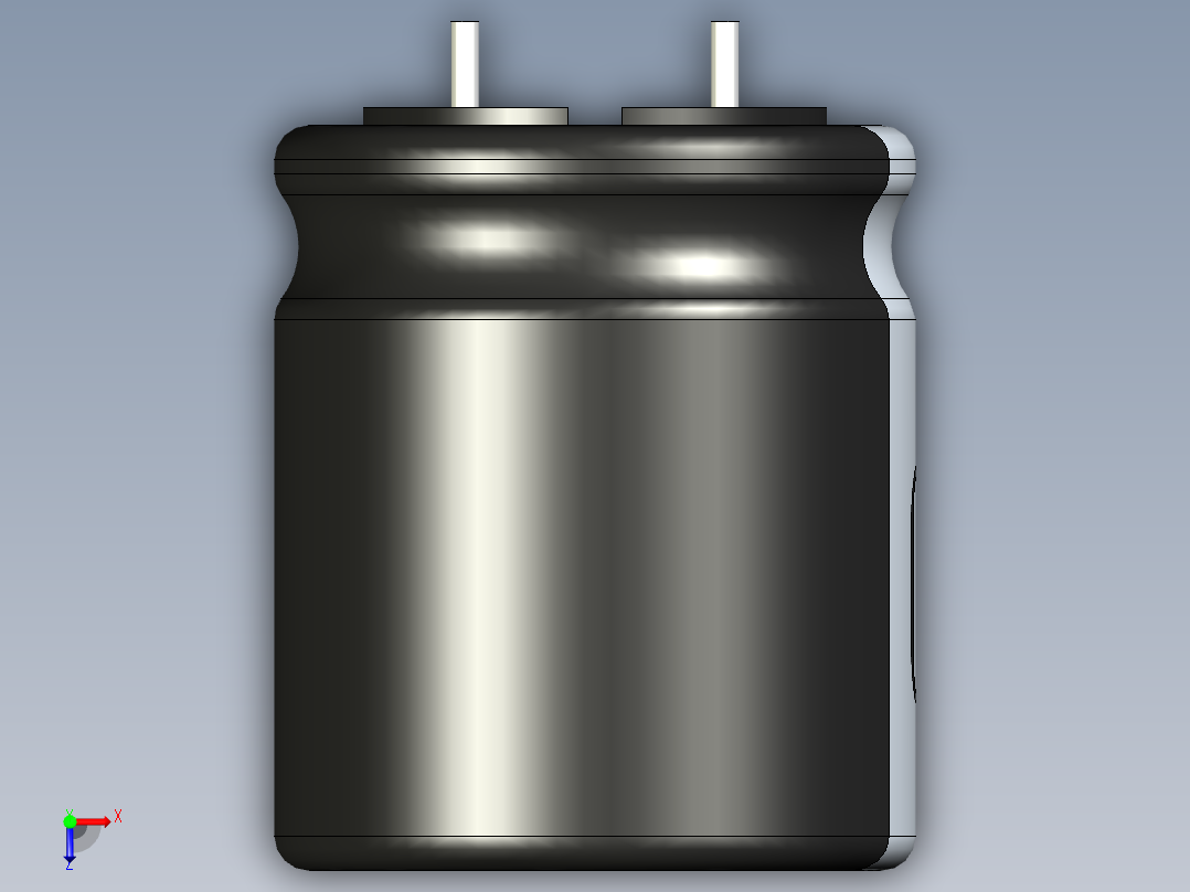 无源元件封装-CAP_RAD_D18x20_POL_BK俯视图