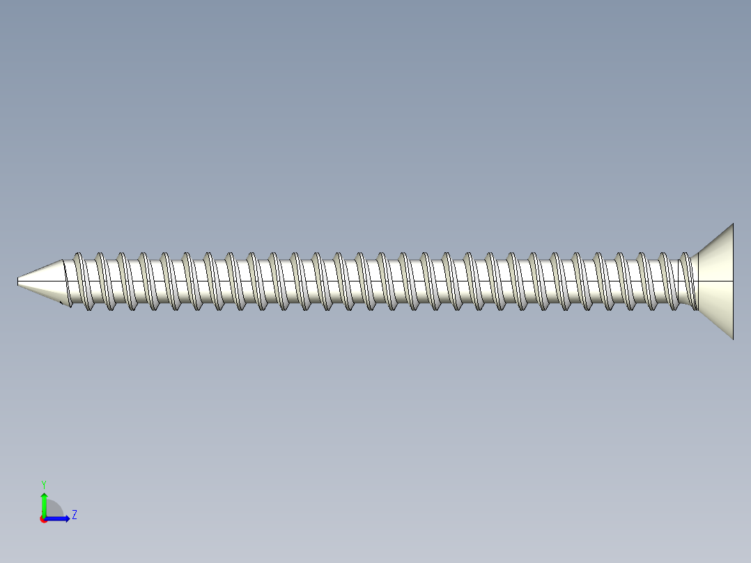 m3-13-to-40-沉头自攻螺丝-Screw M3 x 35 for Wood.STEP左视图