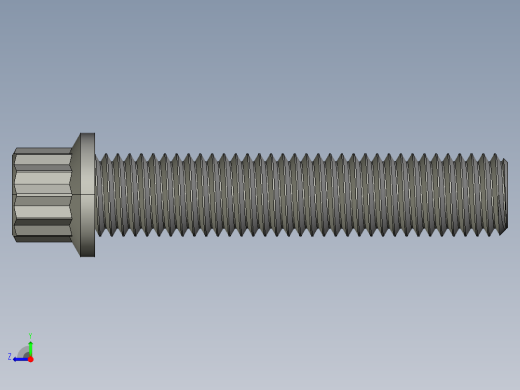 1_4in-28法兰头螺钉-1-4in-28 1.25long 12-point screws.STEP右视缩略图