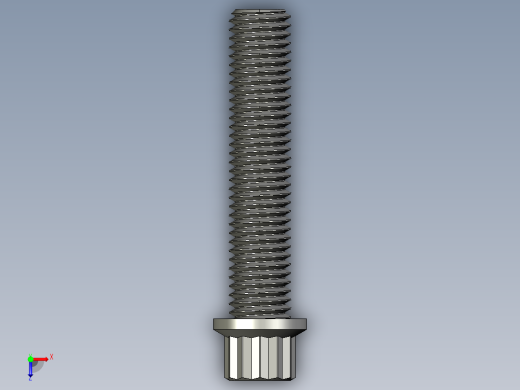 1_4in-28法兰头螺钉-1-4in-28 1.25long 12-point screws.STEP俯视缩略图