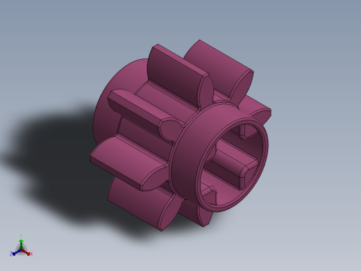 3647 Bright Purple Technic Gear 8 Tooth.SLDPRT