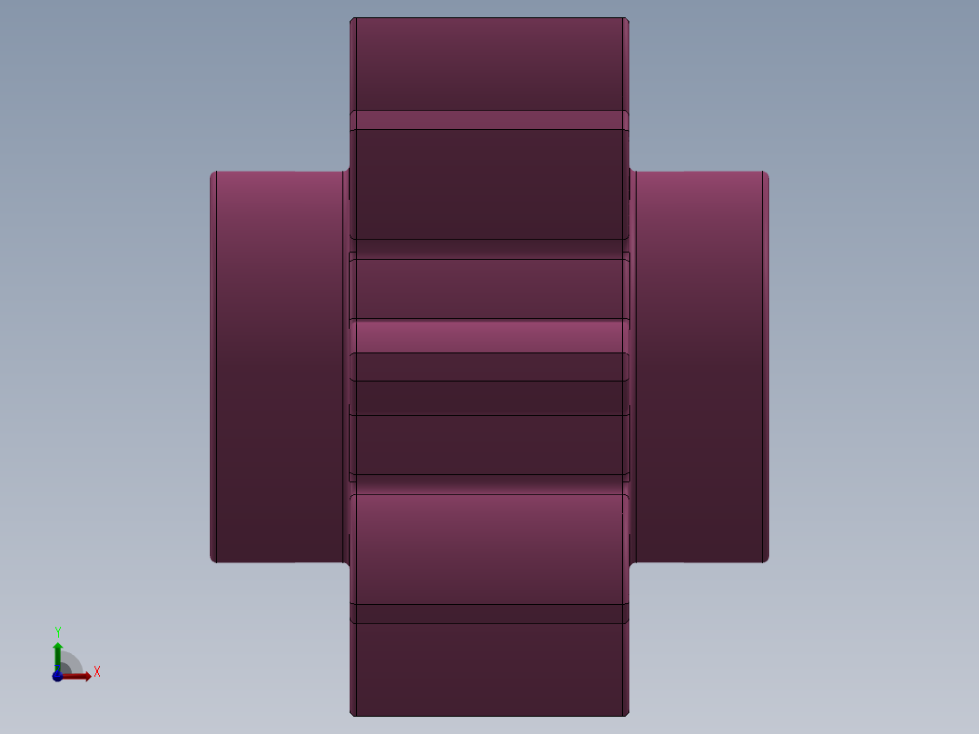 3647 Bright Purple Technic Gear 8 Tooth.SLDPRT前视图