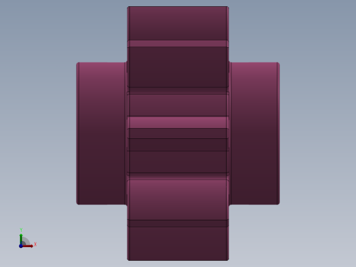 3647 Bright Purple Technic Gear 8 Tooth.SLDPRT前视缩略图