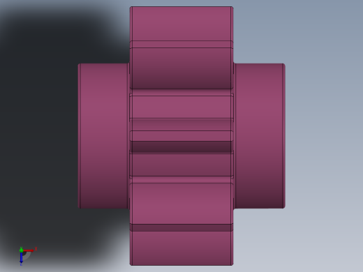 3647 Bright Purple Technic Gear 8 Tooth.SLDPRT俯视缩略图