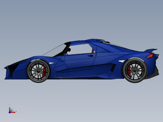 819蓝色街道版超级跑车SW设计前视缩略图