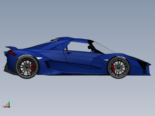 819蓝色街道版超级跑车SW设计后视缩略图