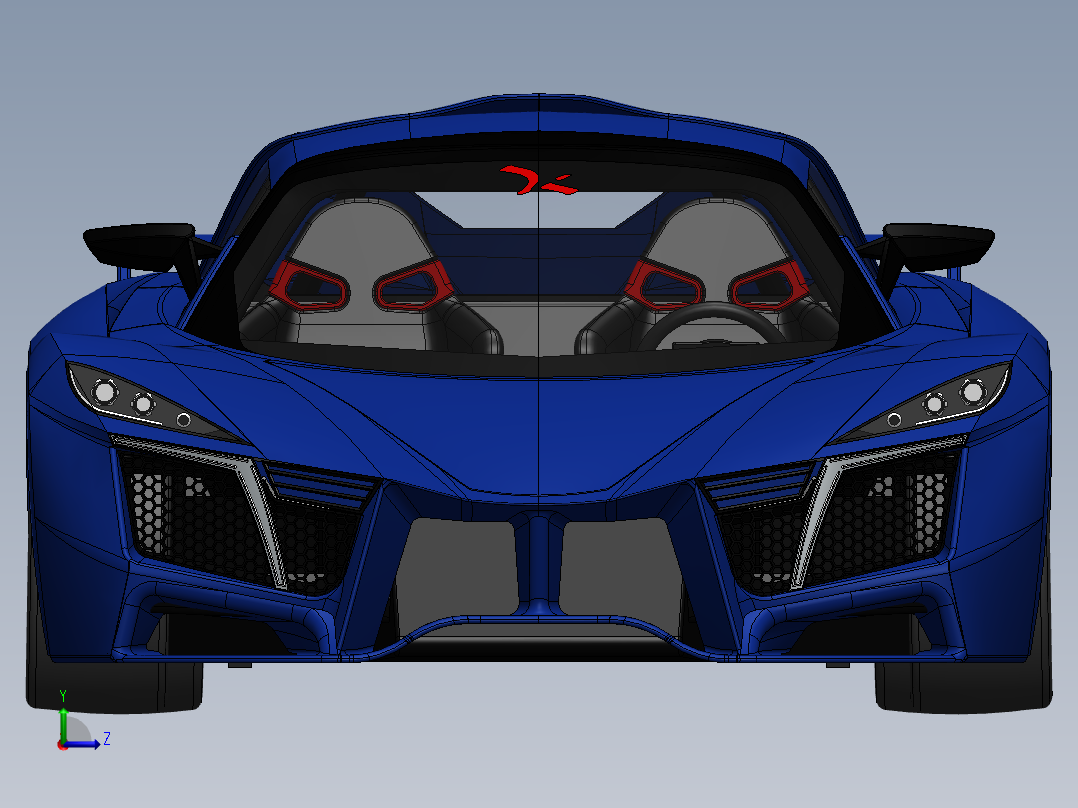 819蓝色街道版超级跑车SW设计左视图