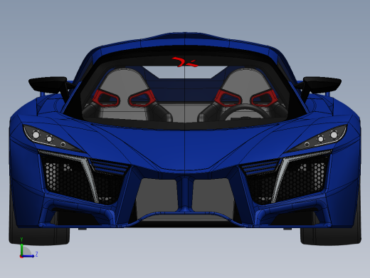 819蓝色街道版超级跑车SW设计左视缩略图