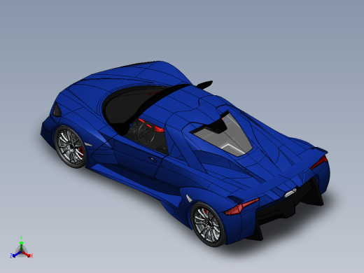 819蓝色街道版超级跑车SW设计正等轴测缩略图