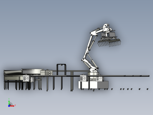 弯角可调分拣机装配前视缩略图